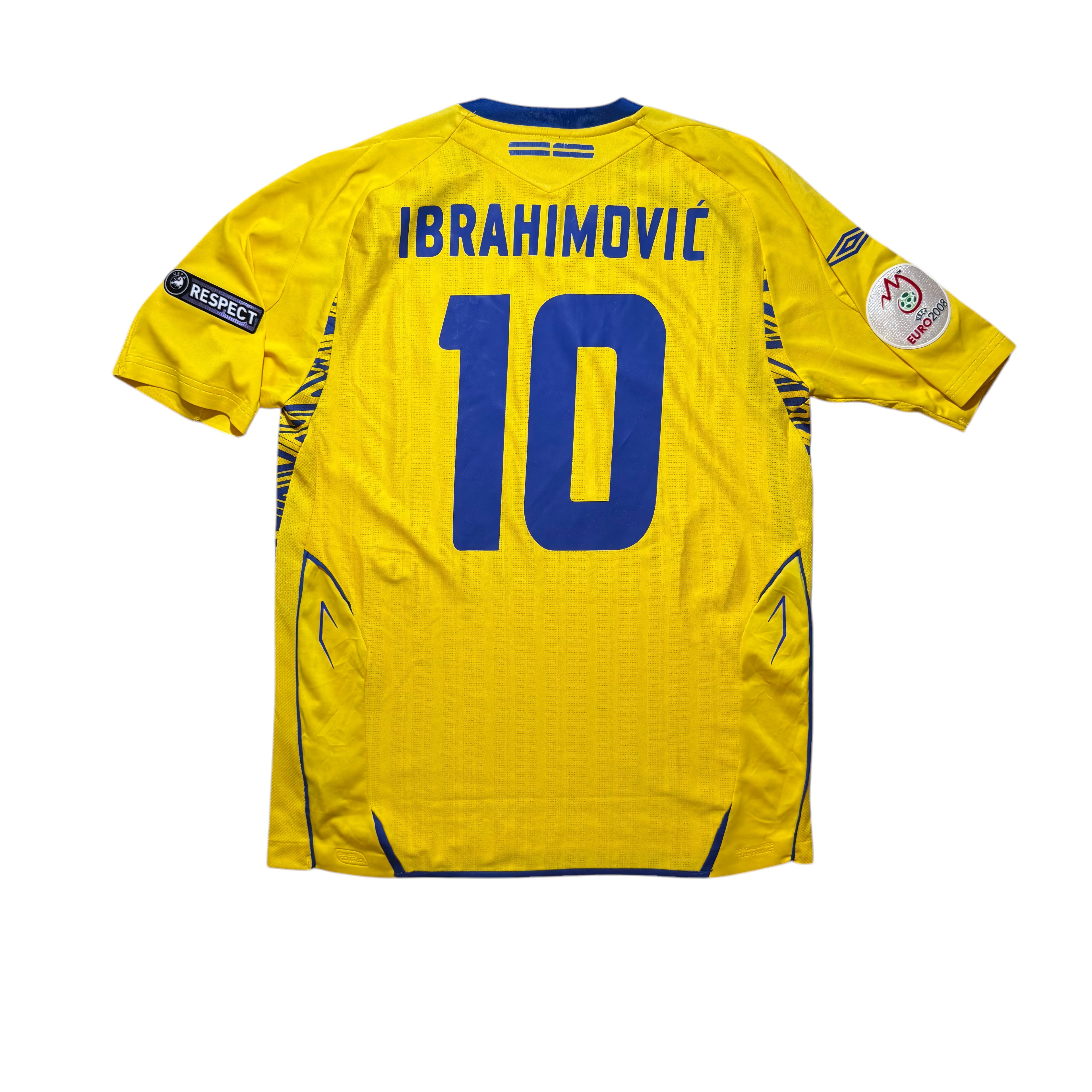 Sweden Home Shirt Euro 2008 (M) Ibrahimovic 10