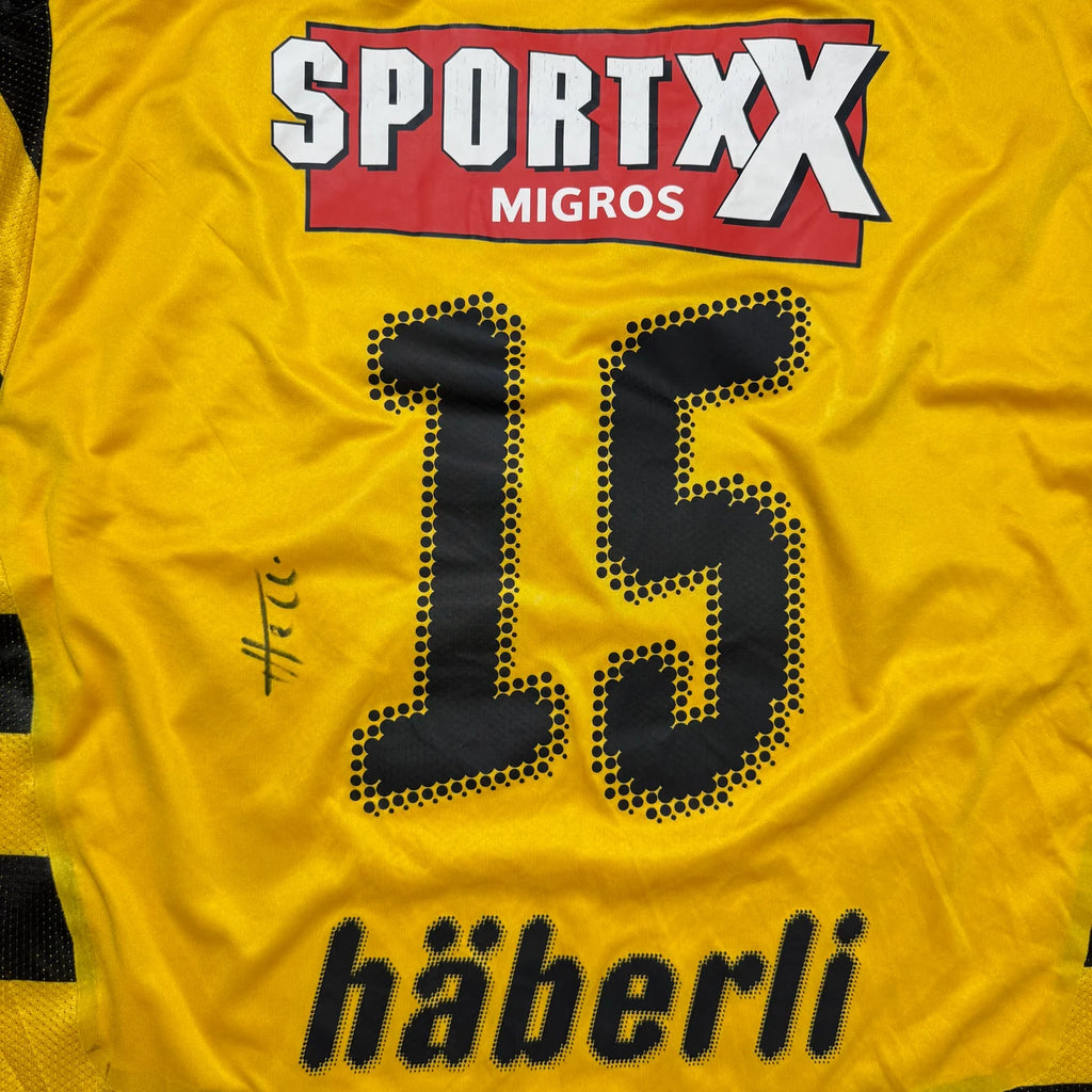 Young Boys Home Shirt 2009 - 2010 (XL) Haberli 15 Match issue and signed