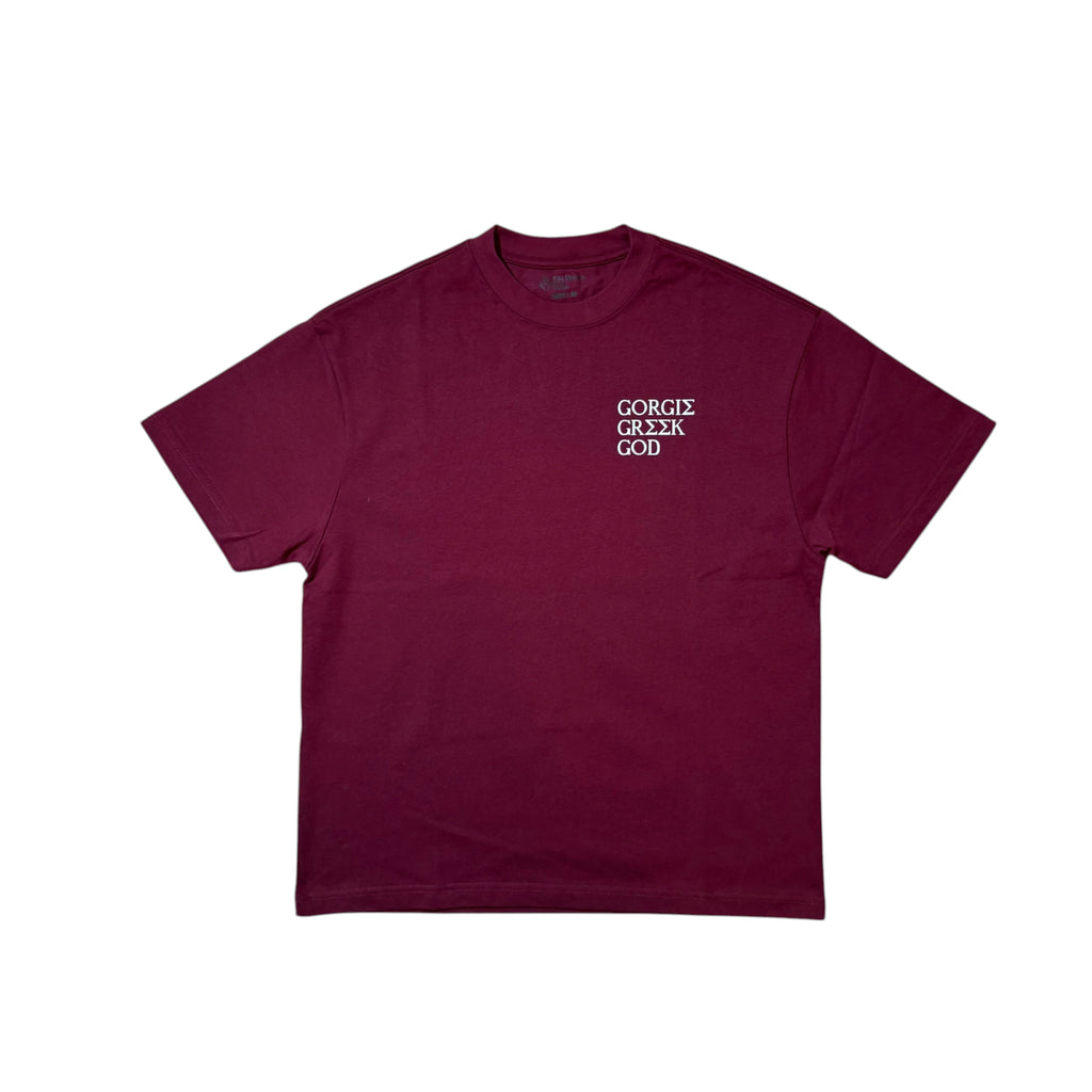 Fyssas x Gorgie Greek God 'Maroon' T-Shirt (S/M/L/XL)