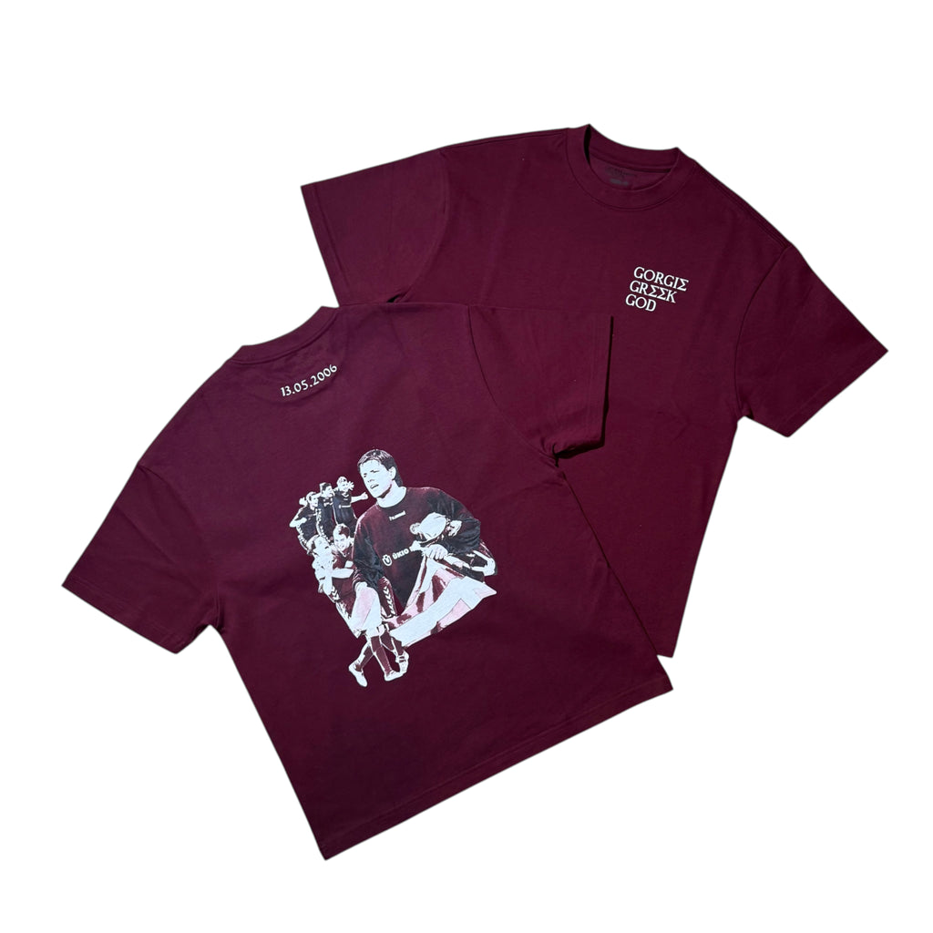 Fyssas x Gorgie Greek God 'Maroon' T-Shirt (S/M/L/XL)