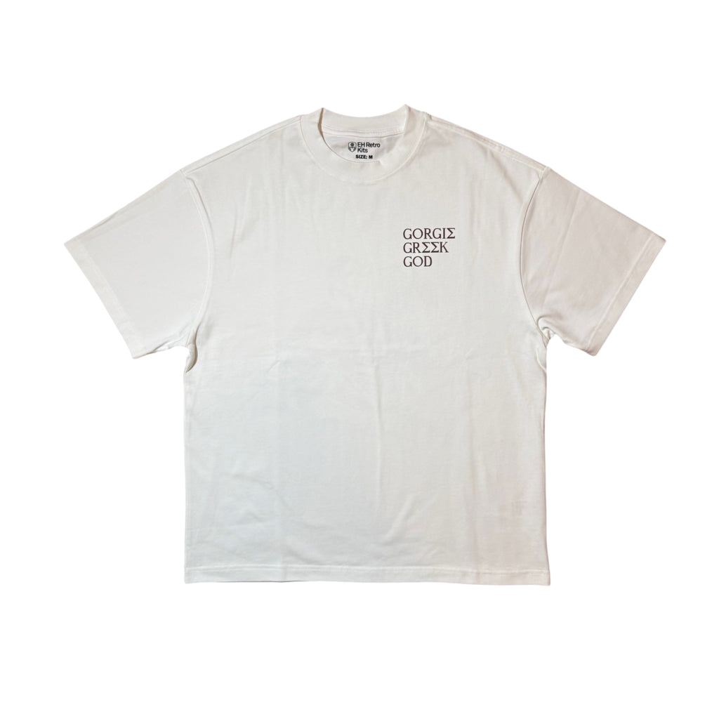 Fyssas x Gorgie Greek God 'White' T-Shirt (S/M/L/XL)