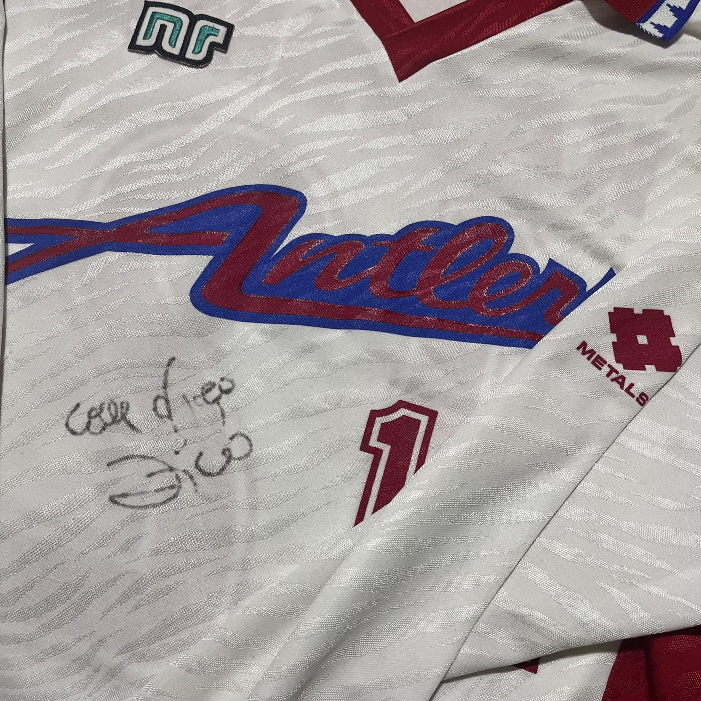 Kashima Antlers Away Cup Shirt 1994 (O) '12' Match Issue + Zico Signed