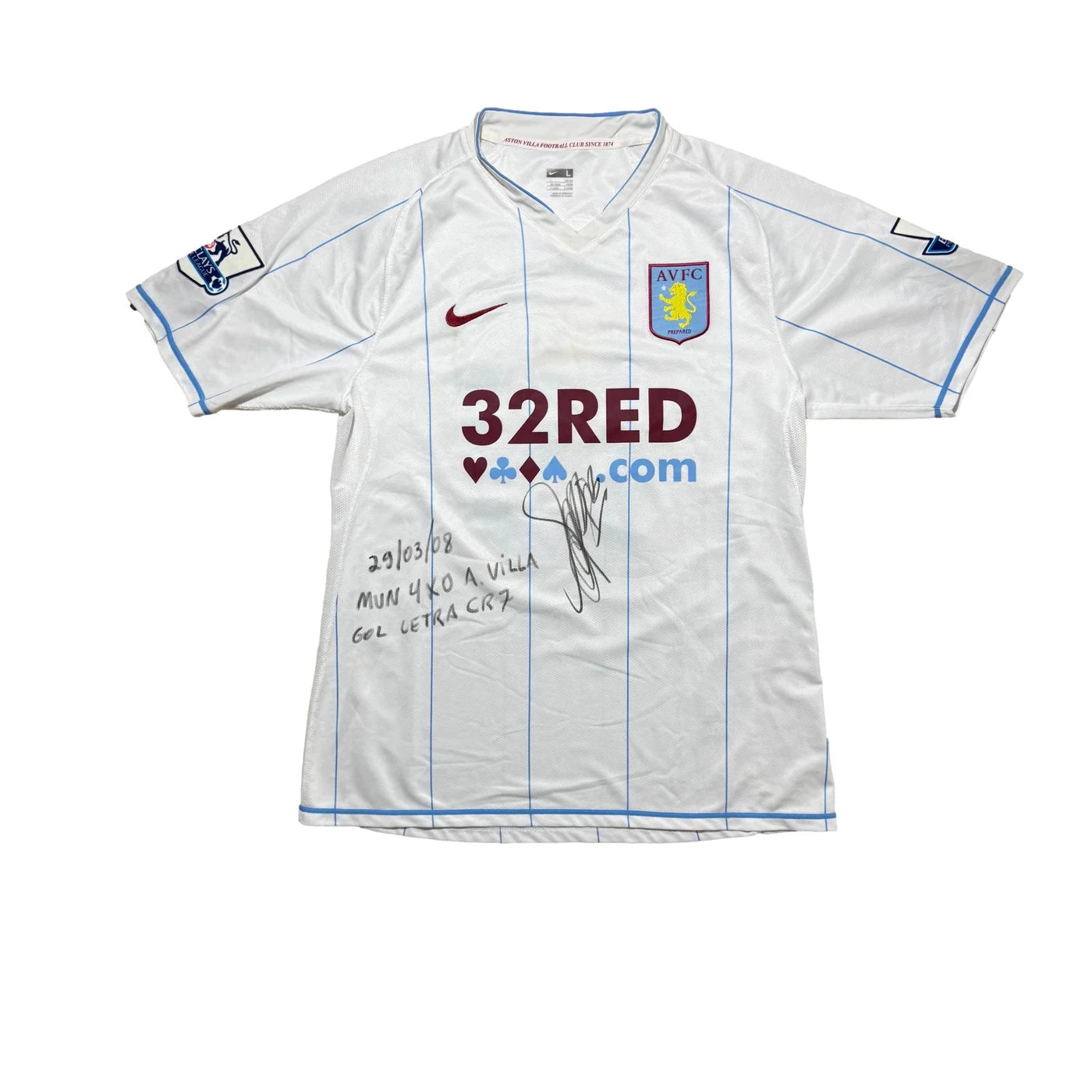 Aston Villa Away Shirt 2007 - 2008 (L) Petrov 19 Matchworn